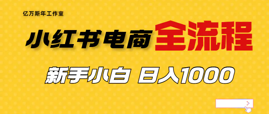 外面收费4988的小红书无货源电商从0-1全流程，日入1000＋-亿点资源网